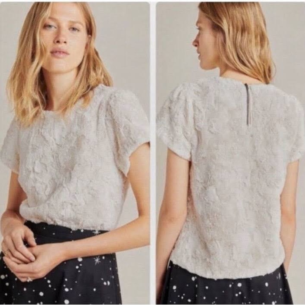 Furry grey Anthropologie top